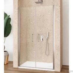 Nisdeur Lacus Giglio Evo Saloon 2 Klapdeuren 105x200 Cm Helder Glas Chroom