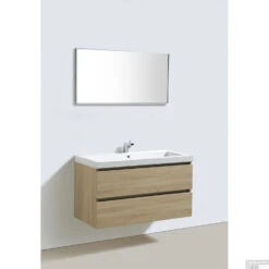 Badkamermeubelset Sanilux Trendline 100x47x50 Cm 2 Kraangaten Light Wood