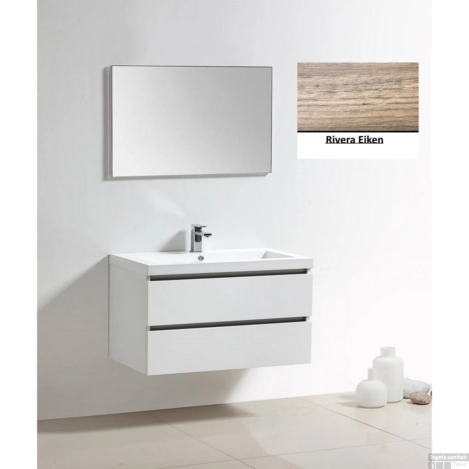 Badkamermeubelset Sanilux Trendline 100x47x50 Cm 1 Kraangat Riviera Eiken 1 Badkamermeubelset Sanilux Trendline 100x47x50 Cm 1 Kraangat Riviera Eiken