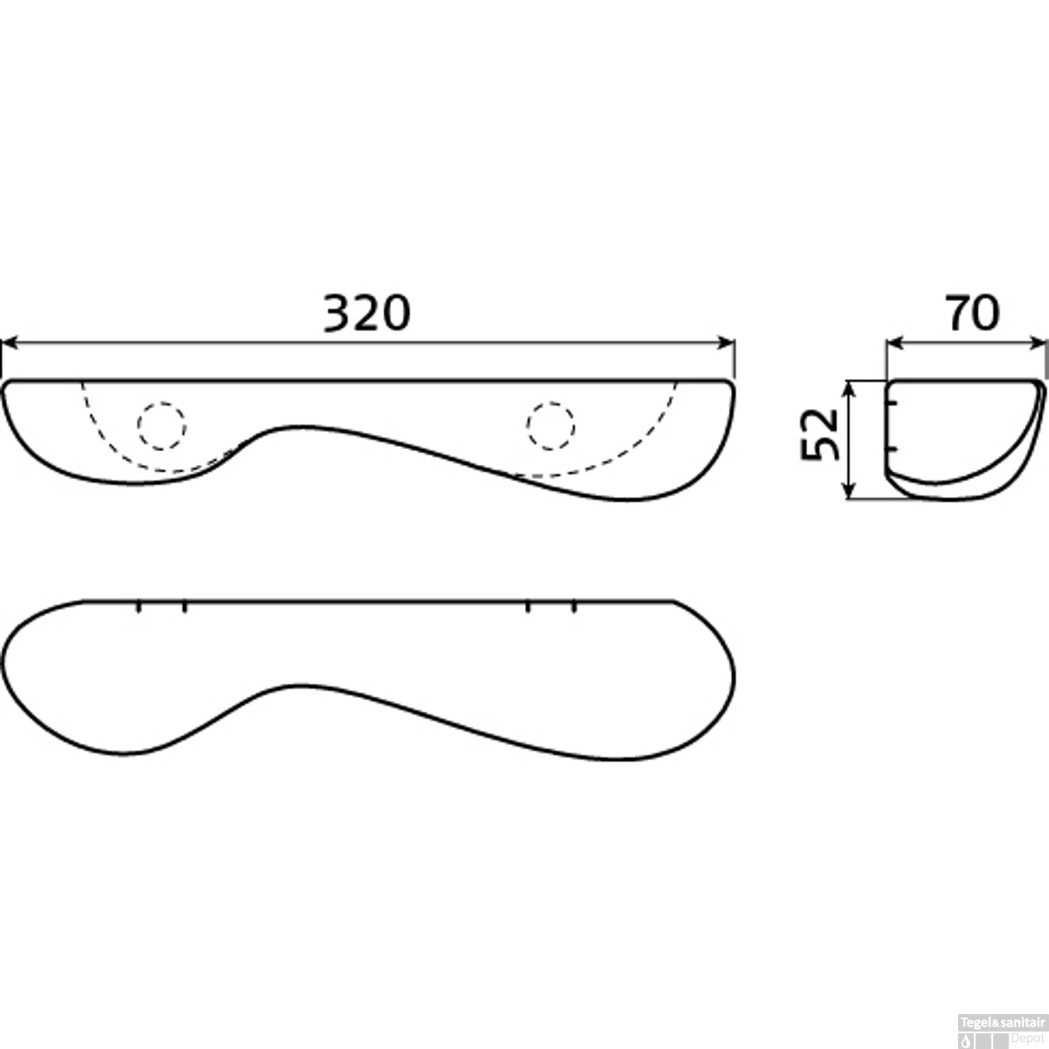 Planchet Clou Cliff 32cm Keramiek Glans Wit 6 Planchet Clou Cliff 32cm Keramiek Glans Wit - Afbeelding 6