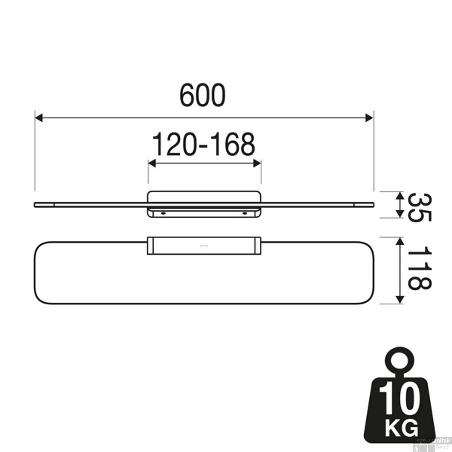 Planchet Geesa Shift Chroom Met Transparant Glas 60 Cm 4 Planchet Geesa Shift Chroom Met Transparant Glas 60 Cm - Afbeelding 4
