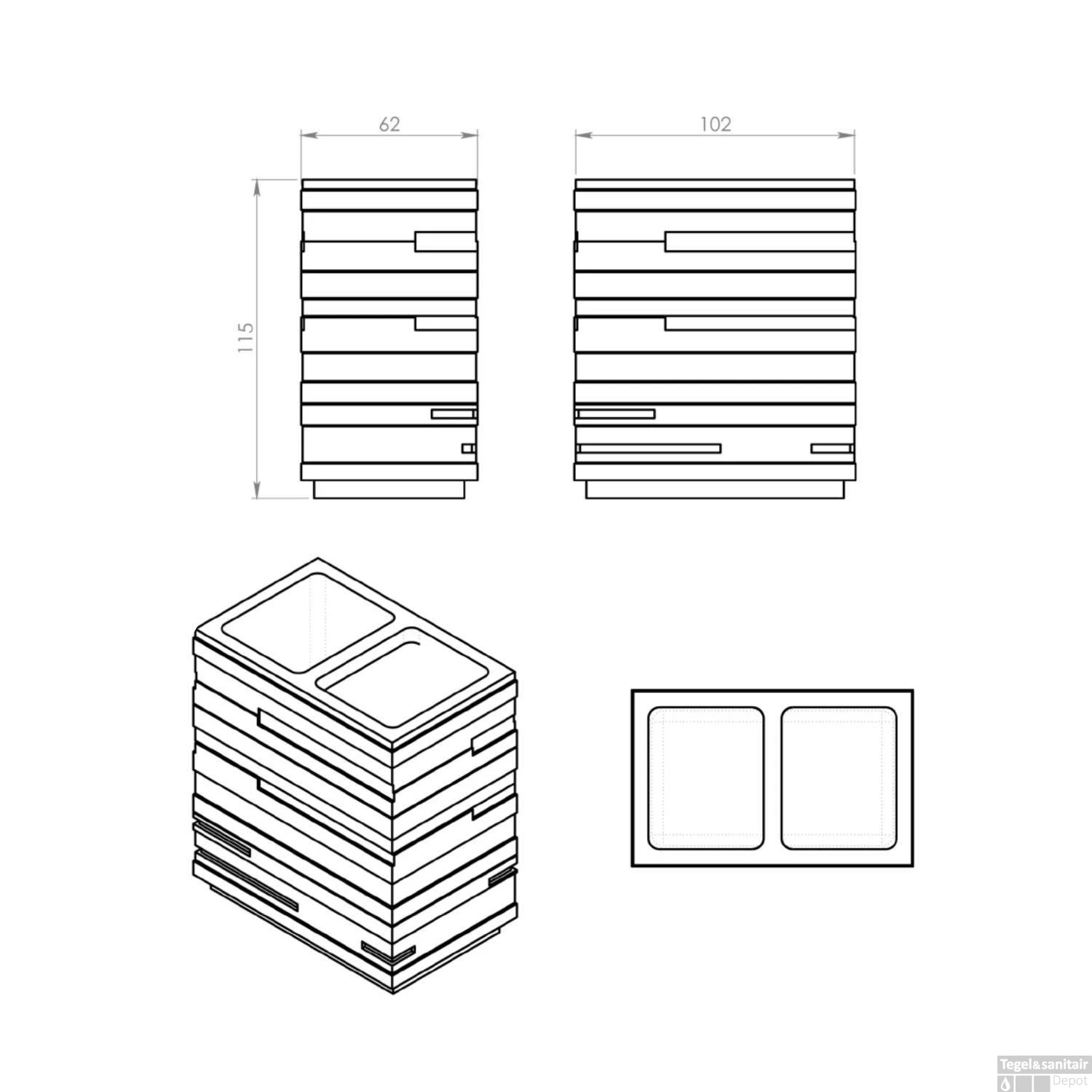 Tandenborstelhouder Sapho Quadrotto Vrijstaand 11.5x10.2x6.2 Cm Polyresin Beige 3 Tandenborstelhouder Sapho Quadrotto Vrijstaand 11.5x10.2x6.2 Cm Polyresin Beige - Afbeelding 3