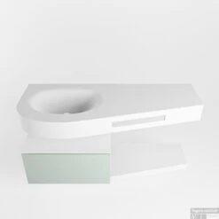 MONDIAZ RIVA 120cm Badmeubel Onderkast / Planchet Kleur Greey Met 1 Lade. Wastafel DULCET Links 0 Kraangaten Kleur Talc. -SEALSKIN Winkel riva onderkast greey planchet dulcet talc google 3 0006