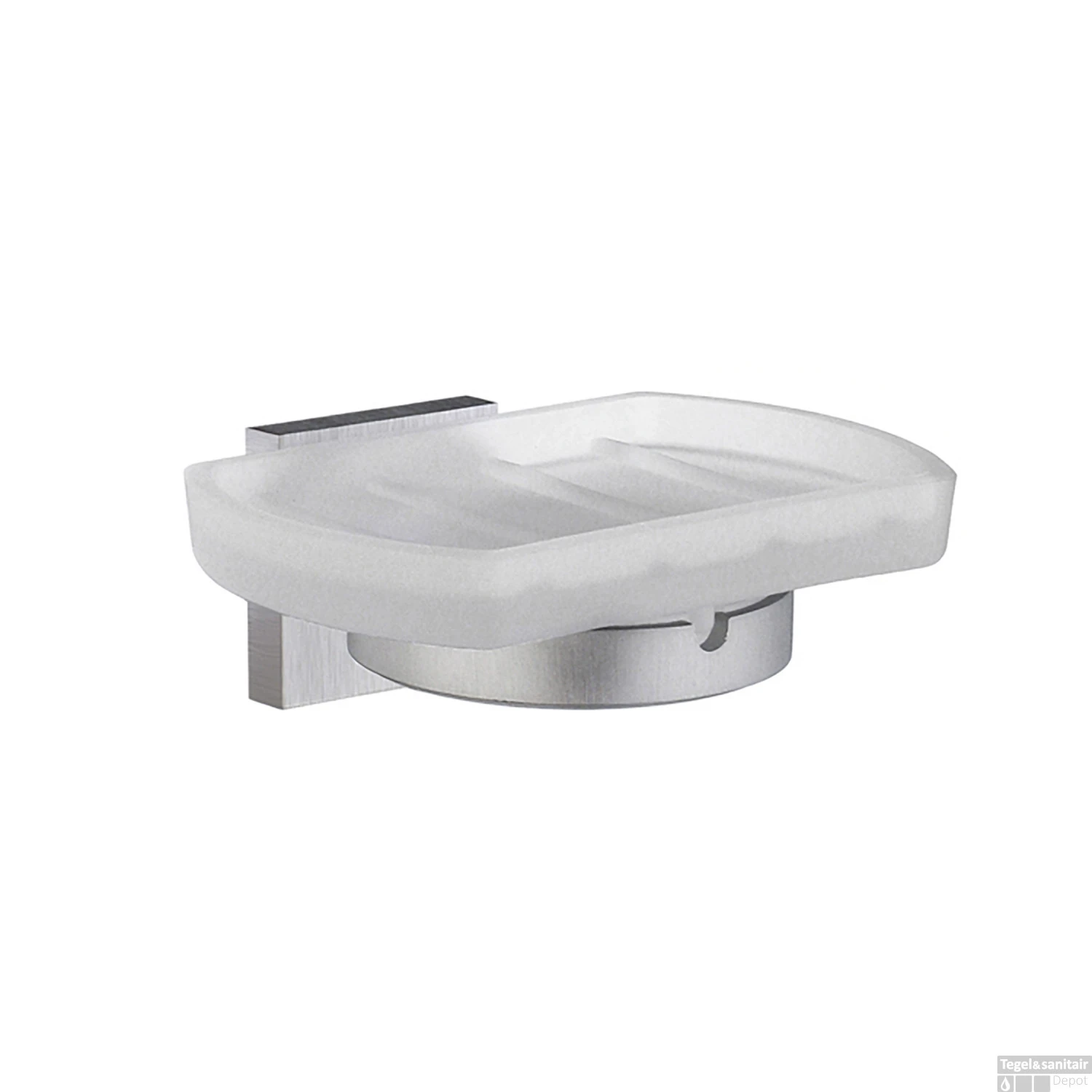 Zeephouder Smedbo Ice Met Matglas Schaal Mat Chroom 1 Zeephouder Smedbo Ice Met Matglas Schaal Mat Chroom