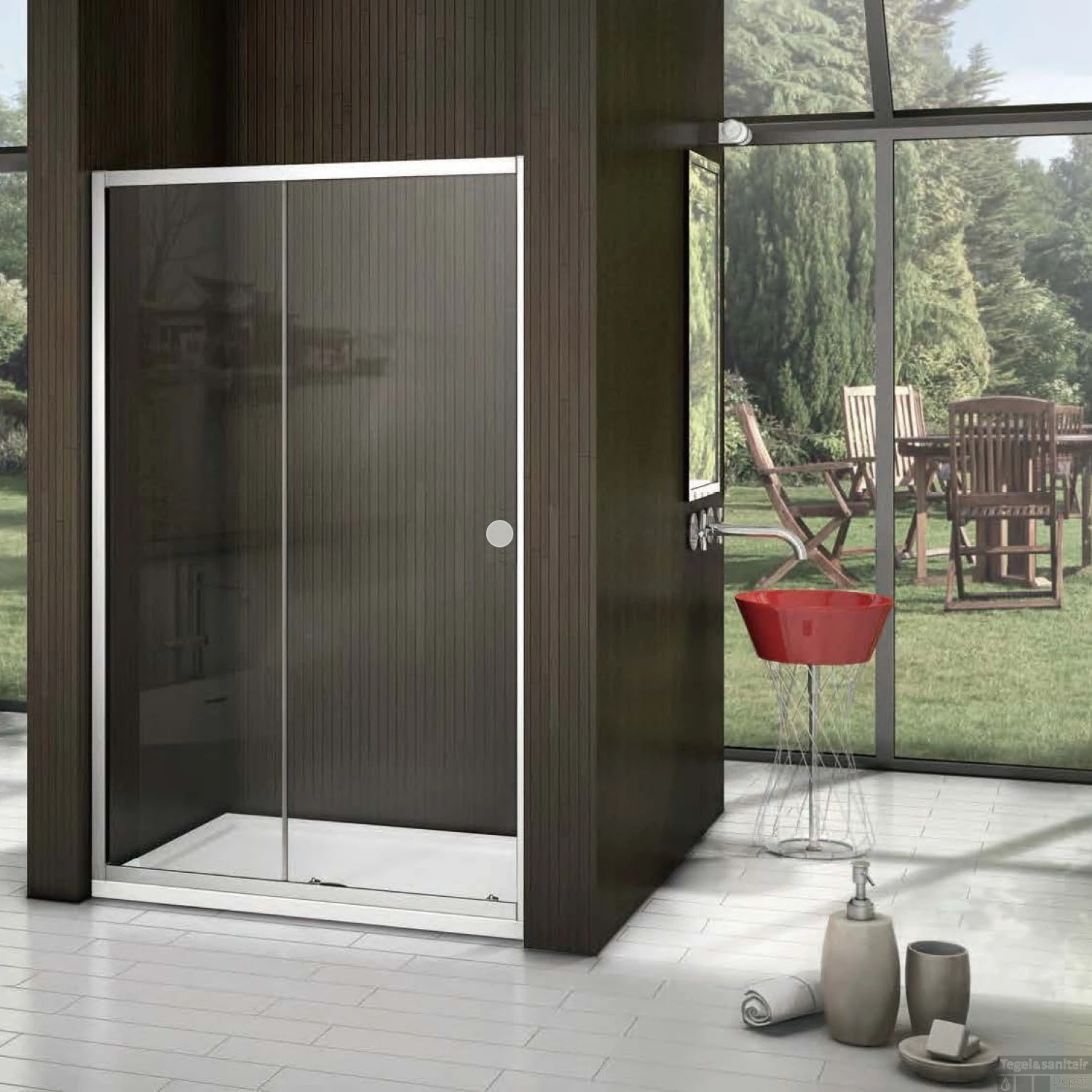 Schuifdeur Boss & Wessing Slide Douchedeur 120x200 Cm Anti-Kalk Coating Chroom