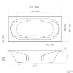 Nieuwkomers -SEALSKIN Winkel sealskin ligbad duet 180x80 cm wit tech