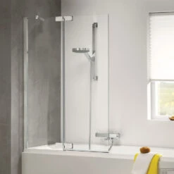 Badwand Sealskin Custom 100x140 Cm Zilver Hoogglans Helder Glas Links