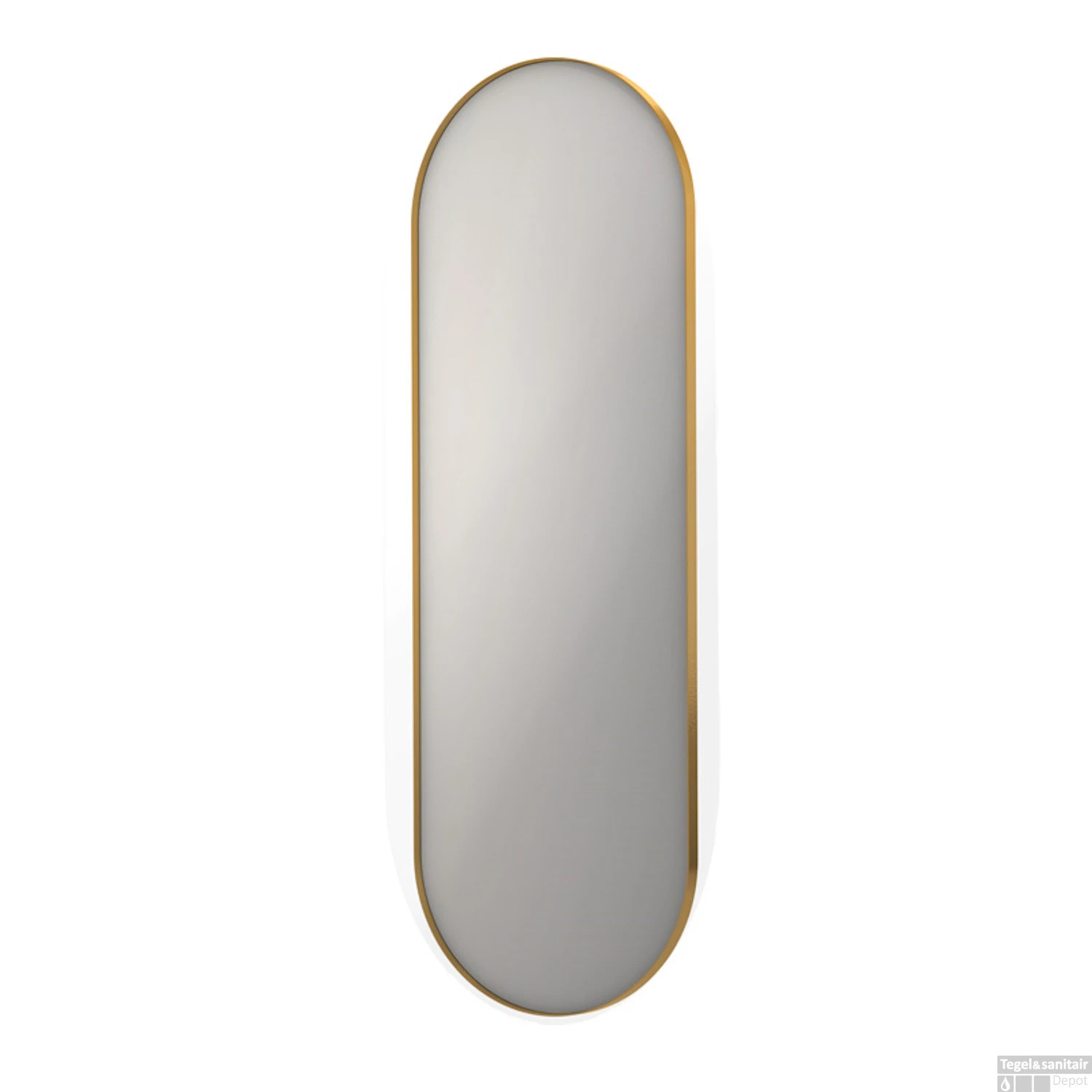 Spiegel Ink SP20 Ovaal In Stalen Kader 60 X 4 X 180 Cm Mat Goud