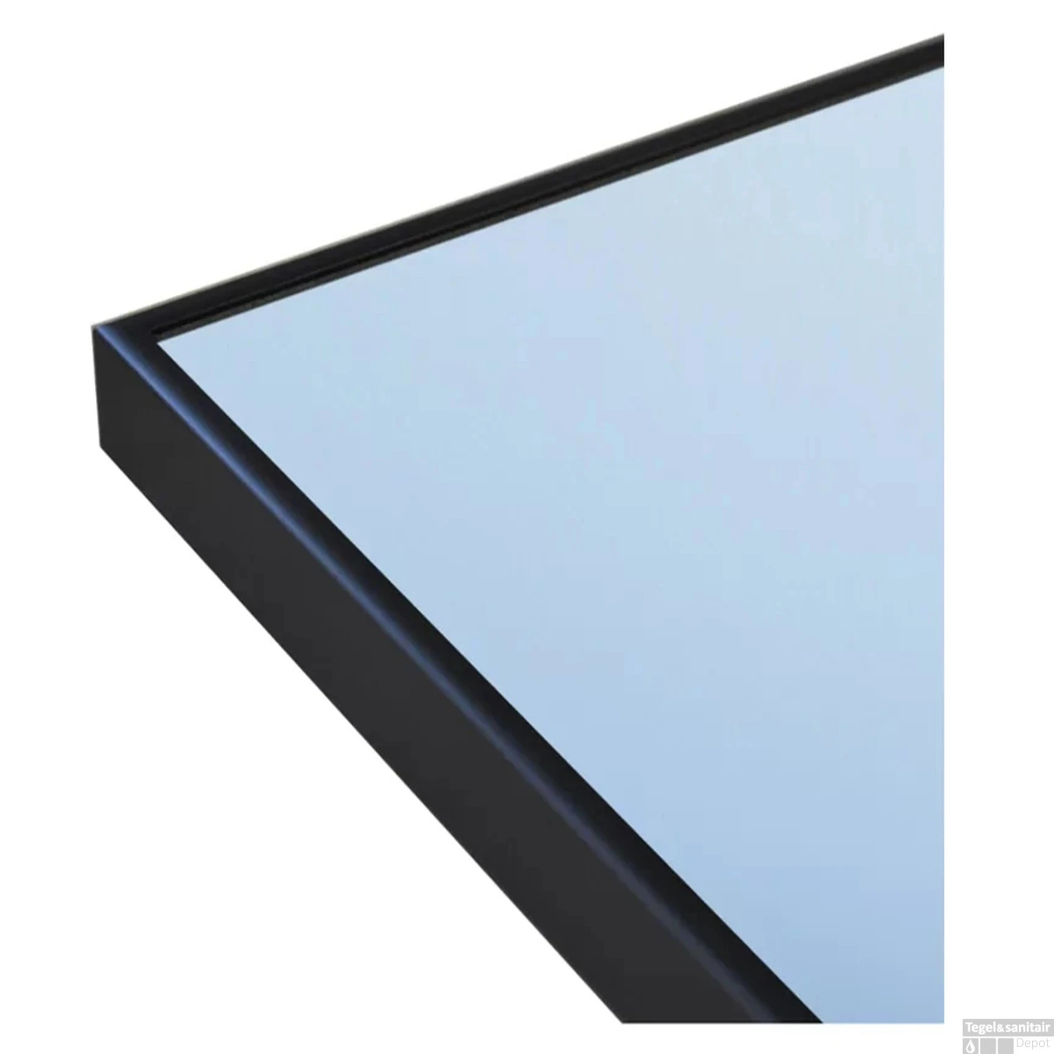 Spiegel Sanicare Q-Mirrors 70x70 Cm Vierkant Met Aan De Bovenkant LED Warm White, Omlijsting Mat Zwart Incl. Ophangmateriaal Met Afstandsbediening - Afbeelding 2