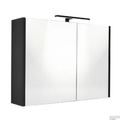 Spiegelkast Best Design Happy Black Incl. LED Verlichting 80x60 Cm Mat Zwart