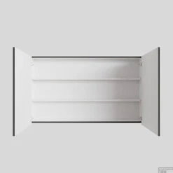 Spiegelkast Boss & Wessing Cube 120x70x16 Cm 2 Deuren Antraciet Met Mat Wit