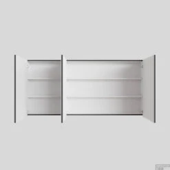 Spiegelkast Boss & Wessing Cube 150x70x16 Cm 3 Deuren Antraciet Met Mat Wit