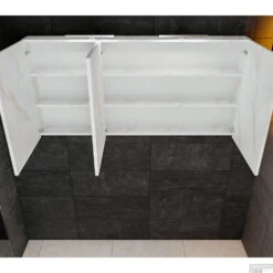 Spiegelkast BWS Valencia 150x70x16 Cm Met Twee Deuren Carrara Mat -SEALSKIN Winkel spiegelkast bws valencia 150x70 carrara mat detail1