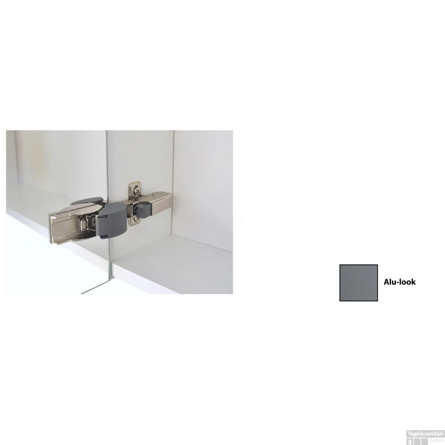 Spiegelkast Sanicare Qlassics Ambiance 60 Cm 1 Deur Alu-Look 3 Spiegelkast Sanicare Qlassics Ambiance 60 Cm 1 Deur Alu-Look - Afbeelding 3