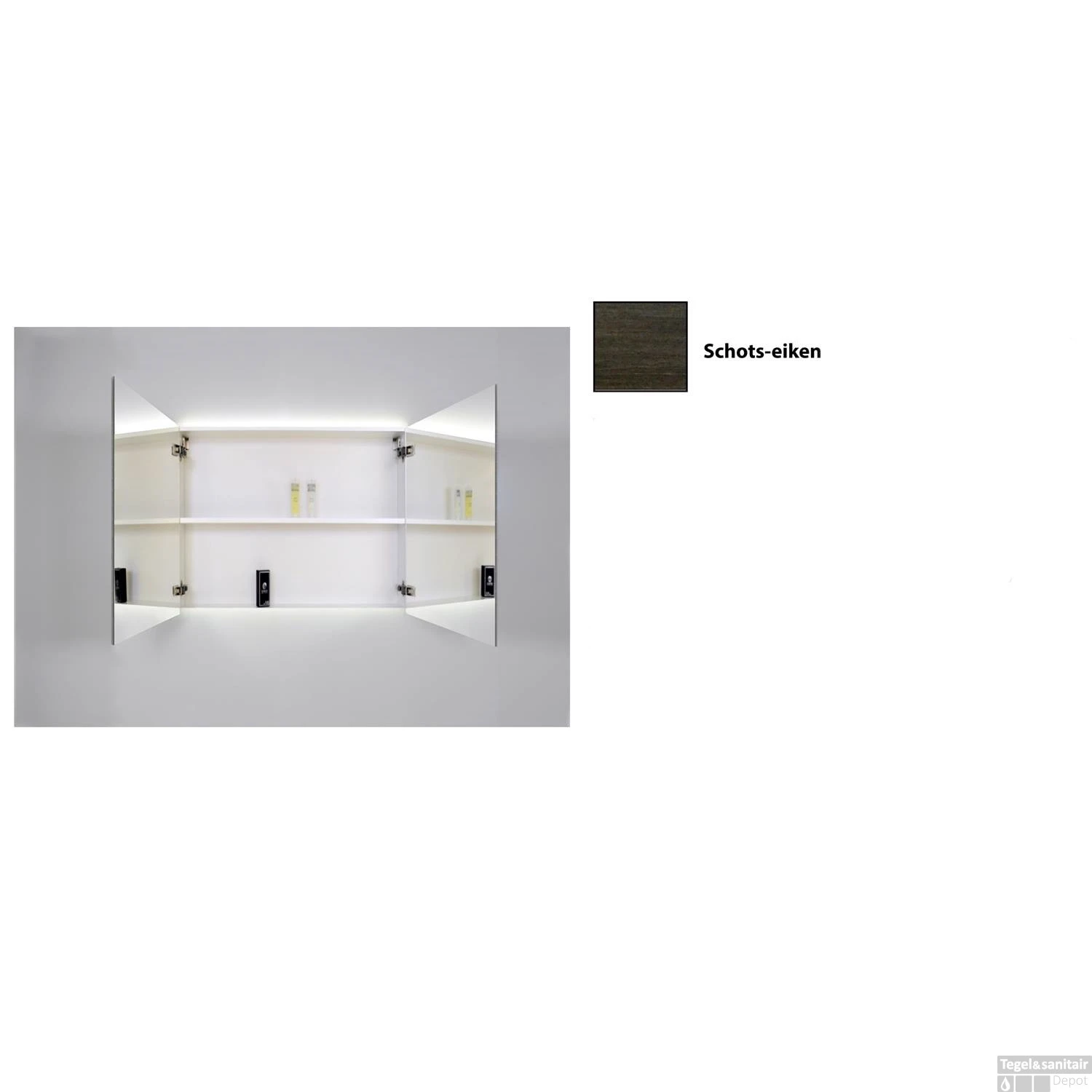 Spiegelkast Sanicare Qlassics Ambiance 70 Cm 2 Deuren Schots-Eiken 3 Spiegelkast Sanicare Qlassics Ambiance 70 Cm 2 Deuren Schots-Eiken - Afbeelding 3