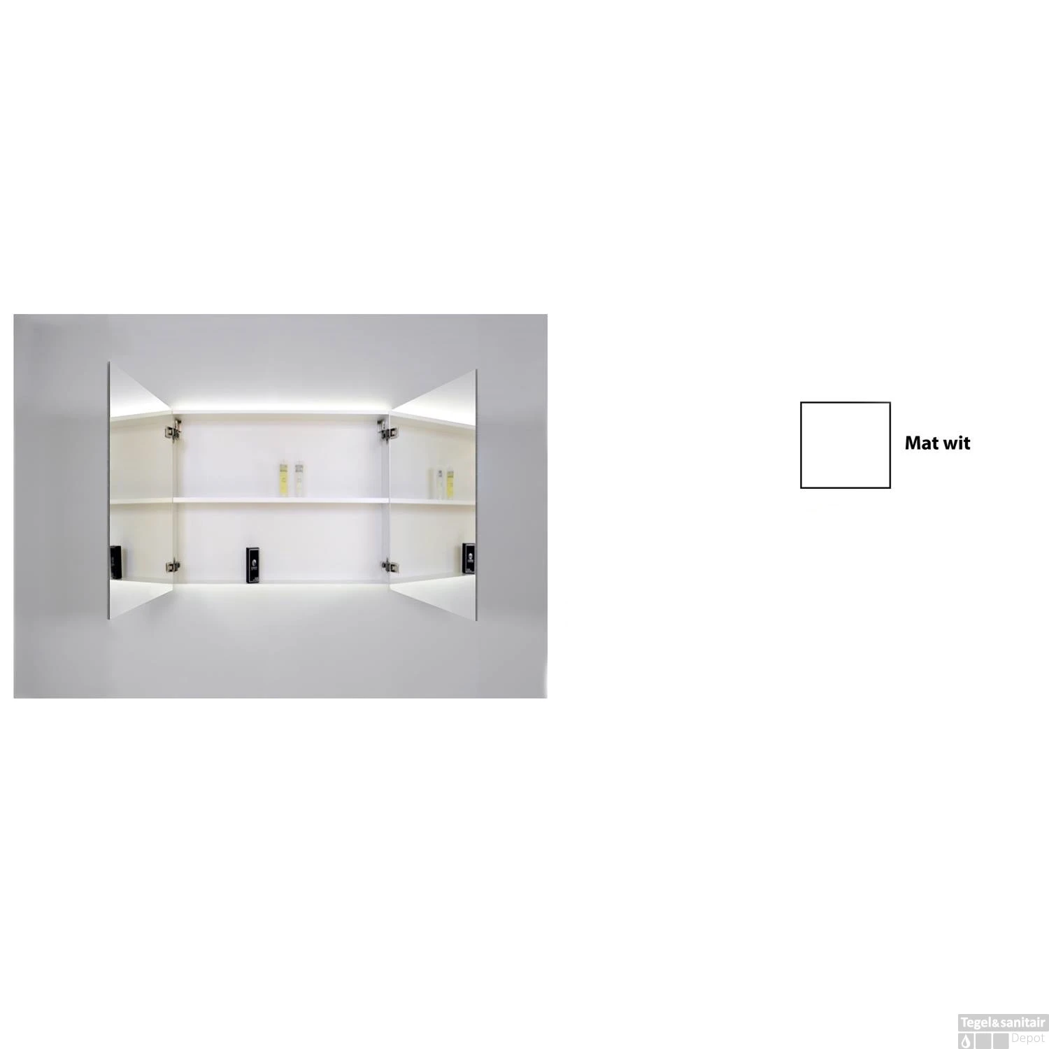 Spiegelkast Sanicare Qlassics Ambiance 70 Cm 2 Deuren Zijdeglans Wit 4 Spiegelkast Sanicare Qlassics Ambiance 70 Cm 2 Deuren Zijdeglans Wit - Afbeelding 4