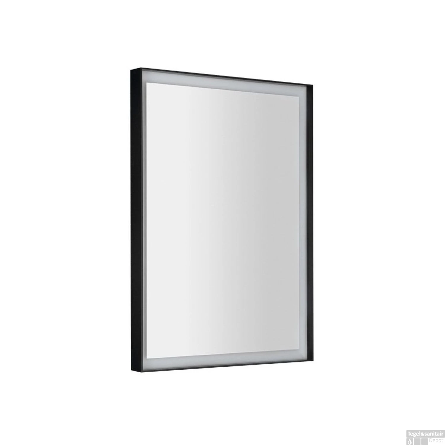 Badkamerspiegel Sapho Sort Led 47x70 Cm LED-Verlichting Frame Mat Zwart 1 Badkamerspiegel Sapho Sort Led 47x70 Cm LED-Verlichting Frame Mat Zwart