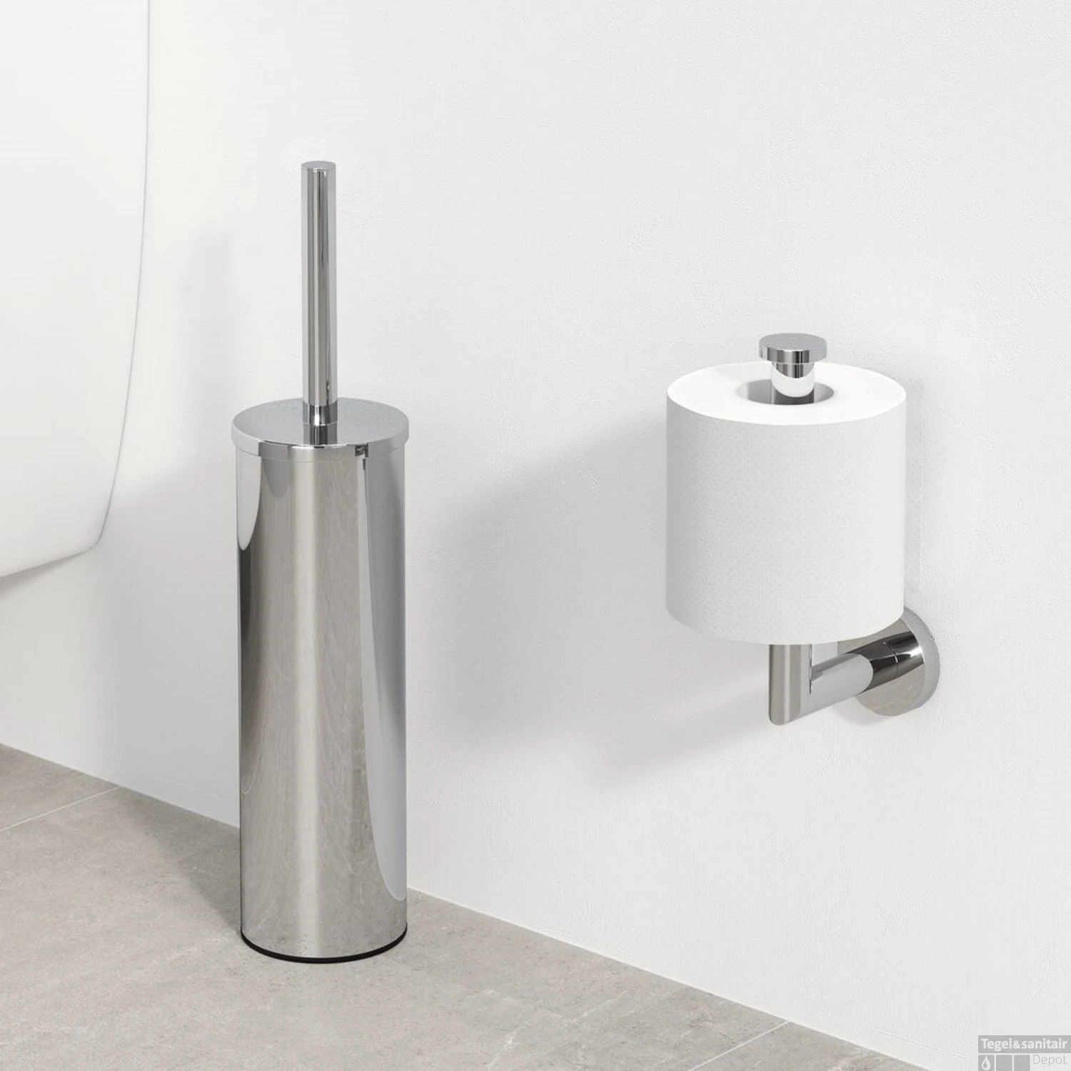 Toiletborstel Met Houder Geesa Nemox Vrijstaand Zwarte Borstelkop Chroom 3 Toiletborstel Met Houder Geesa Nemox Vrijstaand Zwarte Borstelkop Chroom - Afbeelding 3