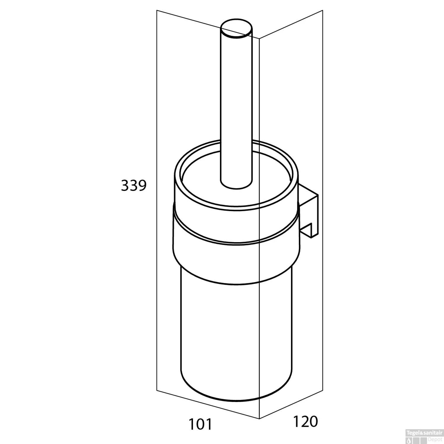 Toiletborstelhouder Tiger Bold Muur Glas/Mat Zwart 33.9 Cm 5 Toiletborstelhouder Tiger Bold Muur Glas/Mat Zwart 33.9 Cm - Afbeelding 5