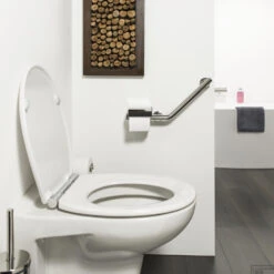 Veiligheidsgreep Met Toiletrolhouder Tiger Boston Comfort En Safety Rechts RVS Glans -SEALSKIN Winkel veiligheidsgreep met toiletrolhouder tiger boston comfort en safety rechts rvs glans4008912991023 5 copy