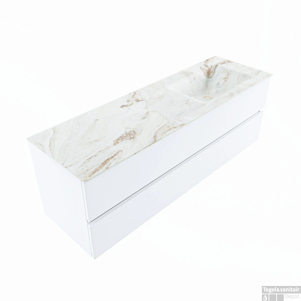 MONDIAZ VICA-DLUX 150cm Badmeubel Onderkast Talc 2 Lades. Inbouw Wastafel CLOUD Rechts 1 Kraangat, Kleur Frappe, En Spiegel Model SPOT 1 MONDIAZ VICA-DLUX 150cm Badmeubel Onderkast Talc 2 Lades. Inbouw Wastafel CLOUD Rechts 1 Kraangat, Kleur Frappe, En Spiegel Model SPOT