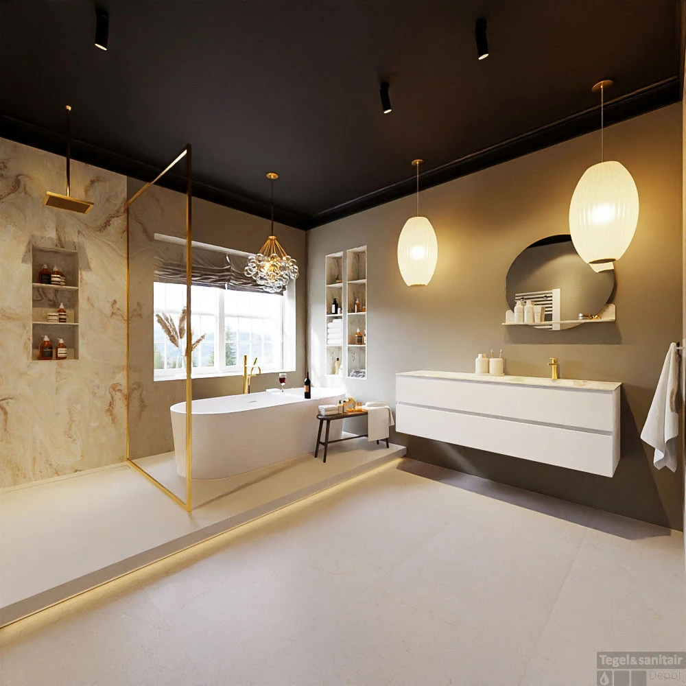 MONDIAZ VICA-DLUX 150cm Badmeubel Onderkast Talc 2 Lades. Inbouw Wastafel CLOUD Rechts 1 Kraangat, Kleur Frappe, En Spiegel Model SPOT 8 MONDIAZ VICA-DLUX 150cm Badmeubel Onderkast Talc 2 Lades. Inbouw Wastafel CLOUD Rechts 1 Kraangat, Kleur Frappe, En Spiegel Model SPOT - Afbeelding 8