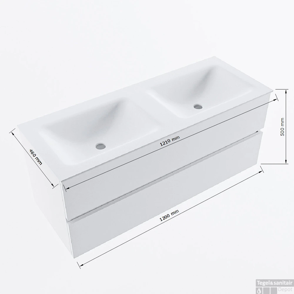 MONDIAZ VICA-DLUX 120cm Badmeubel Onderkast Smoke 2 Lades. Inbouw Wastafel CLOUD Dubbel 2 Kraangaten, Kleur Ostra. 7 MONDIAZ VICA-DLUX 120cm Badmeubel Onderkast Smoke 2 Lades. Inbouw Wastafel CLOUD Dubbel 2 Kraangaten, Kleur Ostra. - Afbeelding 7