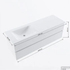 MONDIAZ VICA 140cm Badmeubel Onderkast Ocher 2 Lades. Wastafel CLOUD Links 1 Kraangat, Kleur Talc. 13 MONDIAZ VICA 140cm Badmeubel Onderkast Ocher 2 Lades. Wastafel CLOUD Links 1 Kraangat, Kleur Talc. -SEALSKIN Winkel vicadluxe140cmleftmaattekening 11276264471413