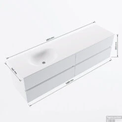 MONDIAZ VICA 180cm Badmeubel Onderkast Carrara 4 Lades. Wastafel Moon Links 1 Kraangat, Kleur Talc Met Spiegel LED. 15 MONDIAZ VICA 180cm Badmeubel Onderkast Carrara 4 Lades. Wastafel Moon Links 1 Kraangat, Kleur Talc Met Spiegel LED. -SEALSKIN Winkel vicamoon180links4maattekening 12526264453321