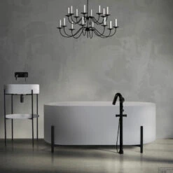 Vrijstaand Bad Arcqua Solid Surface 162x78x55 Cm Mat Wit