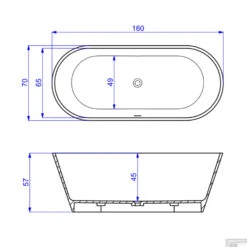 Vrijstaand Ligbad Arcqua Pinto 160x70x57 Cm Glans Wit -SEALSKIN Winkel vrijstaand ligbad bws pinto 160x70x57 cm glans wit tec