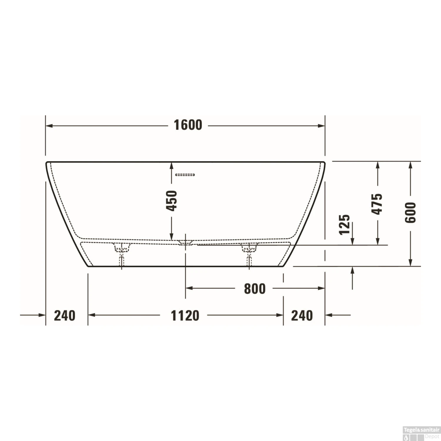 Vrijstaand Ligbad Duravit D-Neo 160x75x60 Cm Met Overloop Mat Wit 3 Vrijstaand Ligbad Duravit D-Neo 160x75x60 Cm Met Overloop Mat Wit - Afbeelding 3