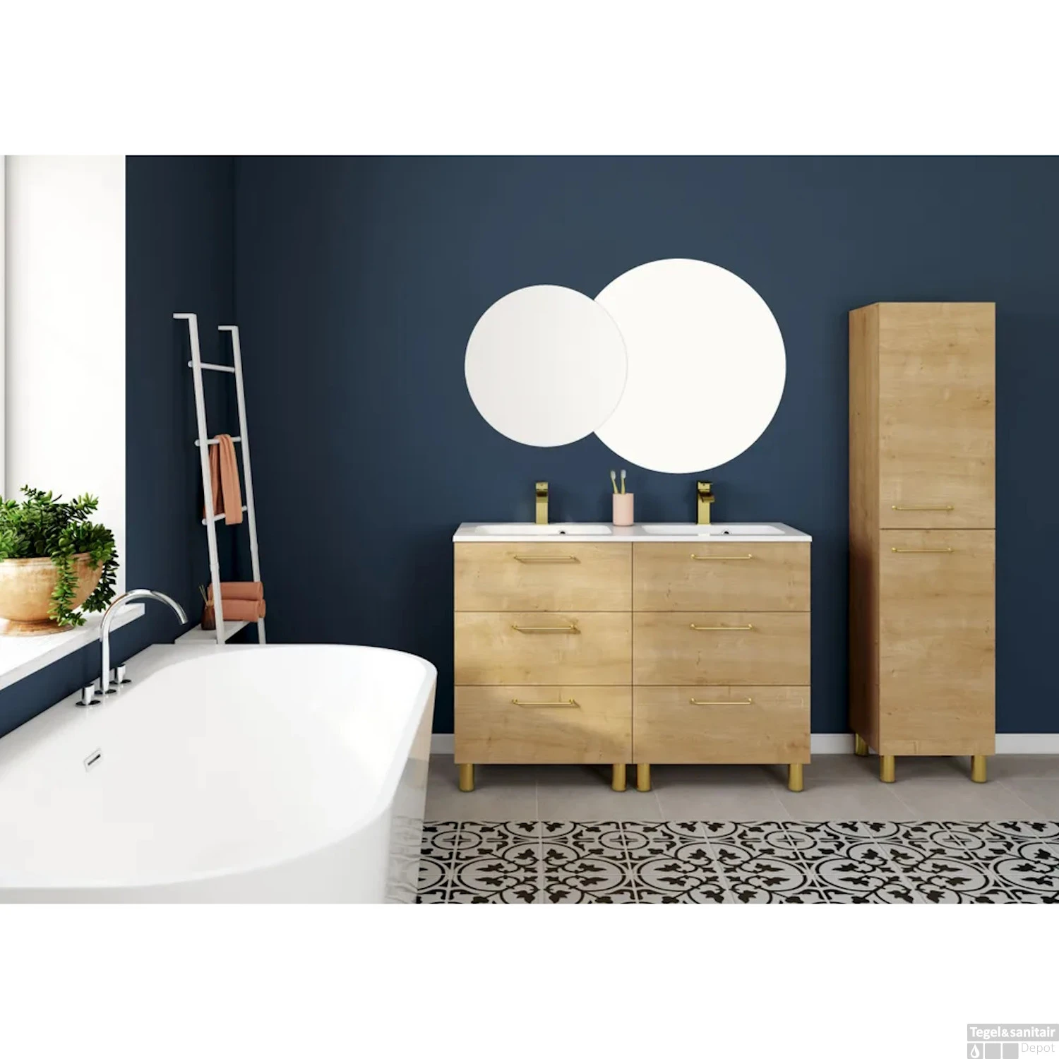 Badmeubelkast Allibert Kobo 40 Cm Chene Arlington 2 Badmeubelkast Allibert Kobo 40 Cm Chene Arlington - Afbeelding 2