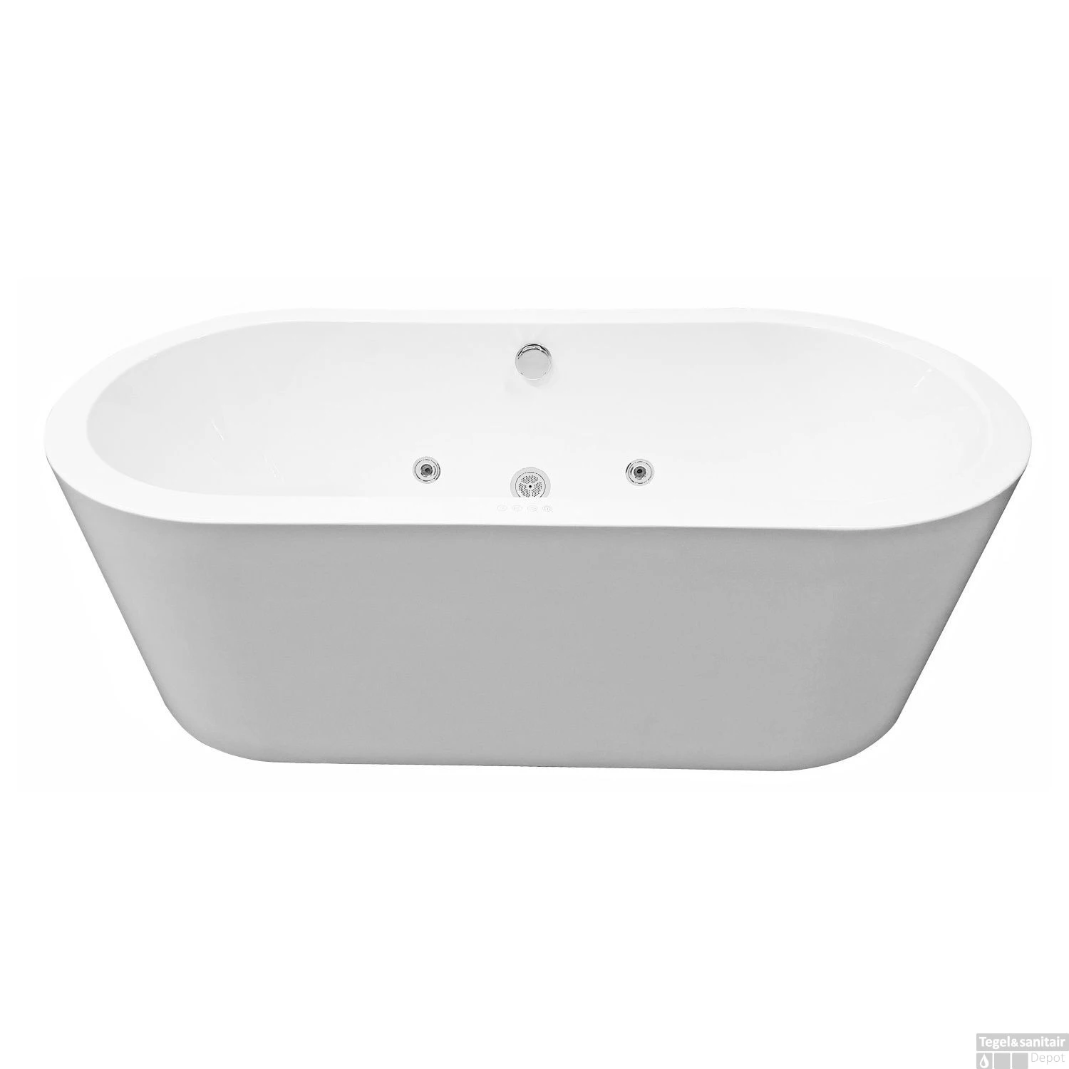 Whirlpool BWS Vrijstaand Ligbad Inclusief Waste Chroom 170x80x59 Cm Wit 2 Whirlpool BWS Vrijstaand Ligbad Inclusief Waste Chroom 170x80x59 Cm Wit - Afbeelding 2