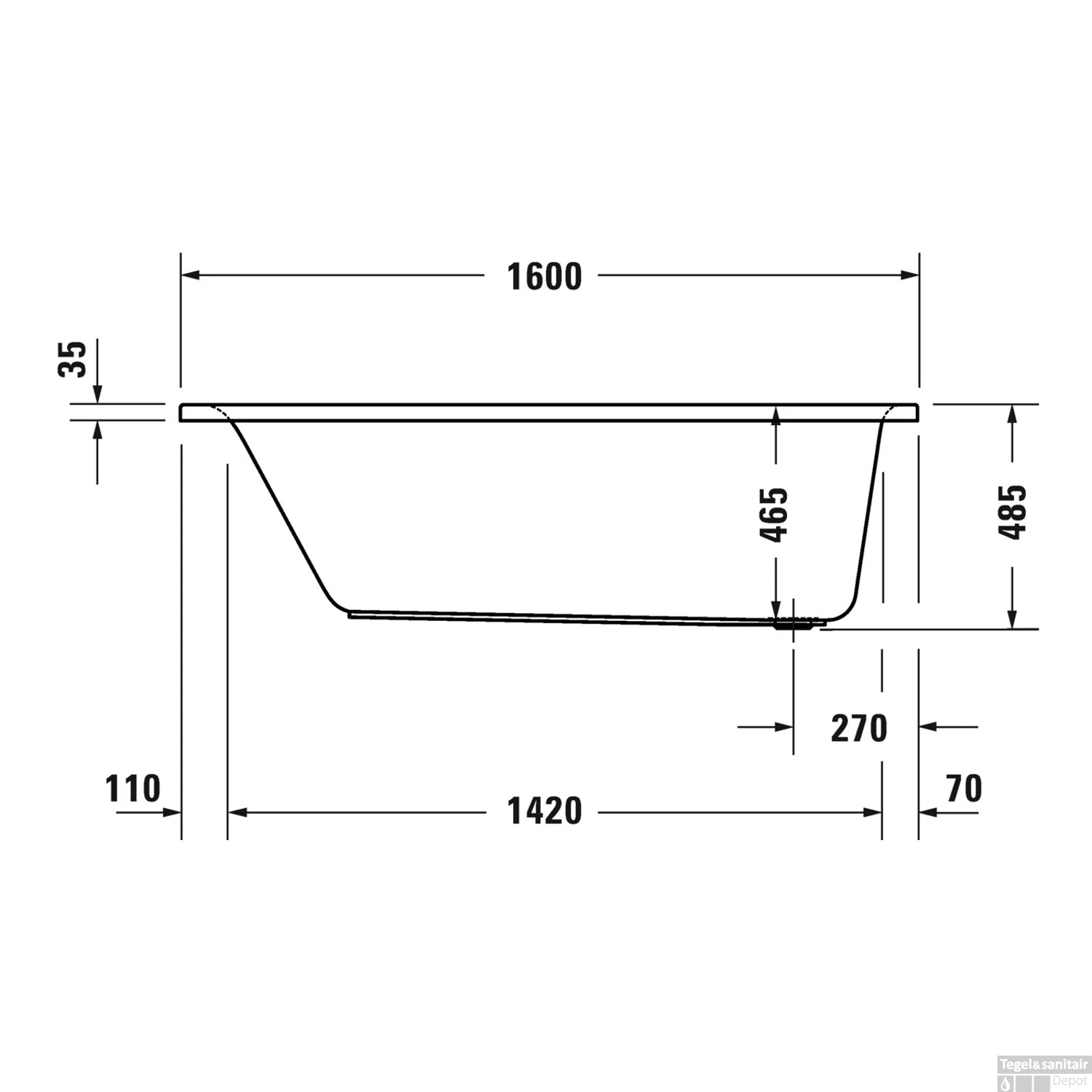 Whirlpool Duravit D-Neo Inbouw 160x70x48.5 Cm Wit 3 Whirlpool Duravit D-Neo Inbouw 160x70x48.5 Cm Wit - Afbeelding 3