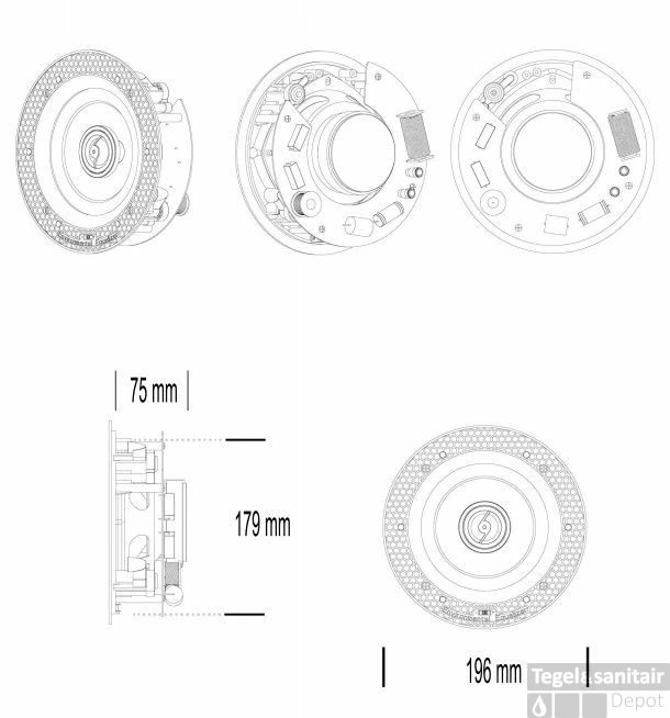 Wifi-Audio Versterker Aquasound Airplay + DLNA 50W Inclusief Speakerset Aquasound Samba 205 Mm Wit - Afbeelding 2