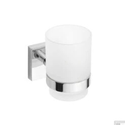 Bekerhouder Sapho X-Square Hangend 7x10 Cm Chroom / Melkglas