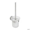 Toiletborstelhouder Sapho X-Steel Hangend 11.5x32.5 Cm Geborsteld RVS / Melkglas