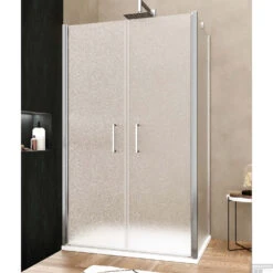Zijwand Lacus Giglio Evo 80x200 Cm Aluminium Profiel Chinchilla Glas Chroom